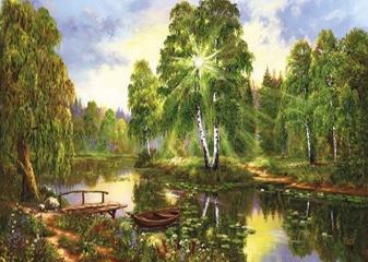 Репродукция "Причал в лесу"