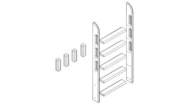 Прямая лестница и опоры для 2-х ярусной кровати "Соня"