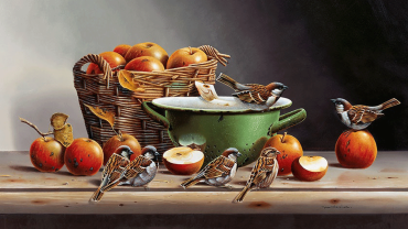 Репродукция "Воробьи в доме" Репродукция "Воробьи в доме"