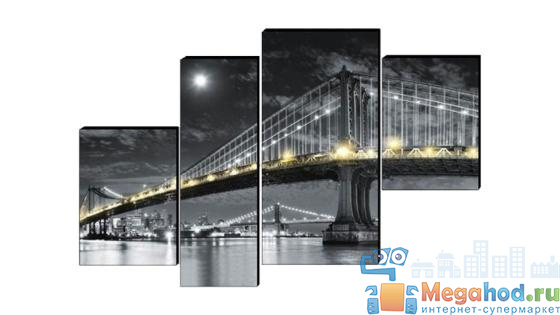 Картина модульная "Ночной мост" от магазина мебели MegaHod.ru