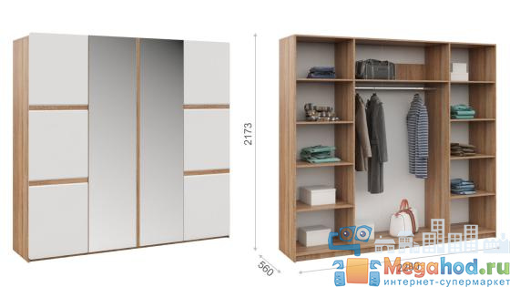 Шкаф 4-х створчатый "Дакота" от магазина мебели МегаХод.РФ