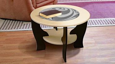 Стол журнальный со стеклом "Круглый"