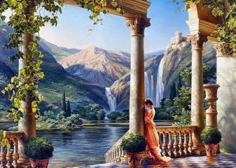 Репродукция "Девушка у водопада" Репродукция "Девушка у водопада"