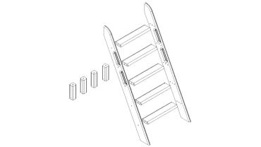 Наклонная лестница и опоры для 2-х ярусной кровати "Соня"